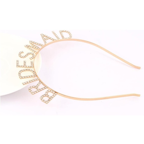 BRIDESMAID Gold Bridal Party Headband - Picture 3 of 5